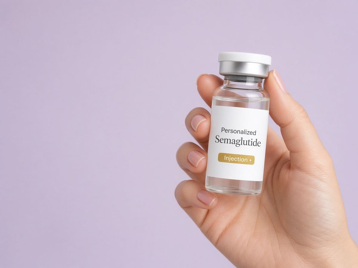 Hand holding personalized Semaglutide